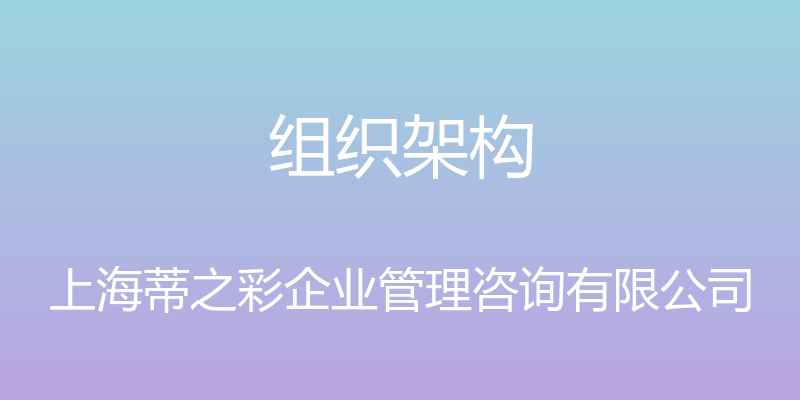 组织架构 - 上海蒂之彩企业管理咨询有限公司